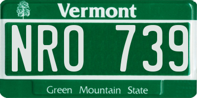 VT license plate NRO739