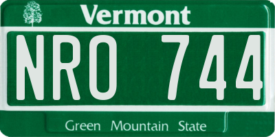 VT license plate NRO744