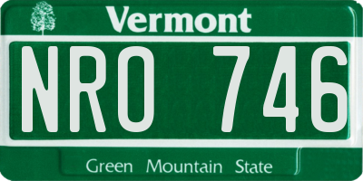 VT license plate NRO746