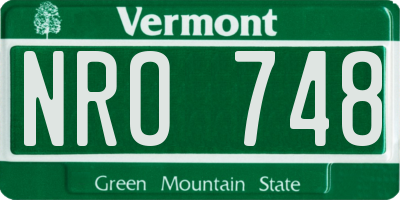 VT license plate NRO748