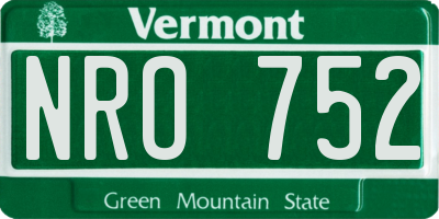 VT license plate NRO752