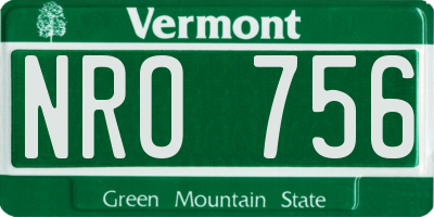 VT license plate NRO756