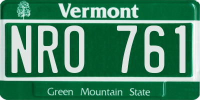 VT license plate NRO761