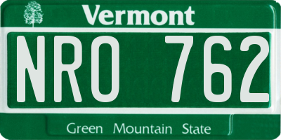 VT license plate NRO762