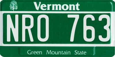 VT license plate NRO763