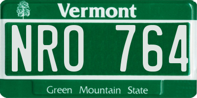 VT license plate NRO764