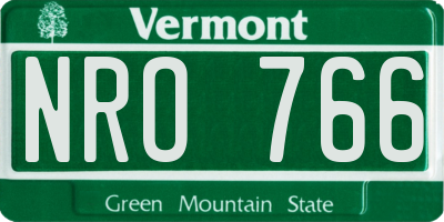 VT license plate NRO766