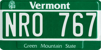 VT license plate NRO767