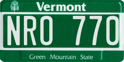 VT license plate NRO770