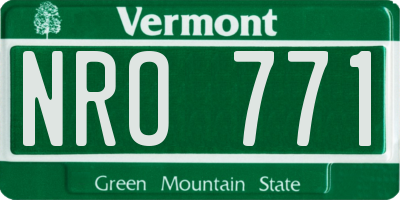 VT license plate NRO771