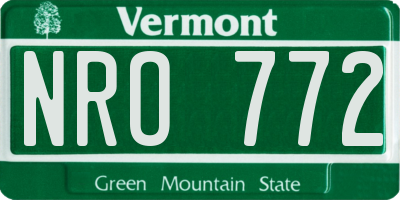 VT license plate NRO772