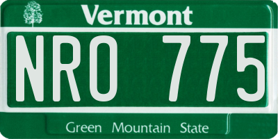 VT license plate NRO775