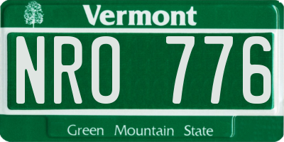 VT license plate NRO776