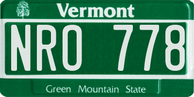 VT license plate NRO778