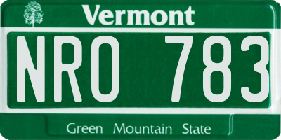 VT license plate NRO783