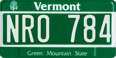 VT license plate NRO784