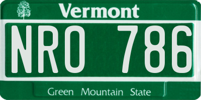 VT license plate NRO786
