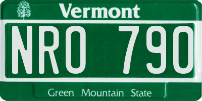 VT license plate NRO790