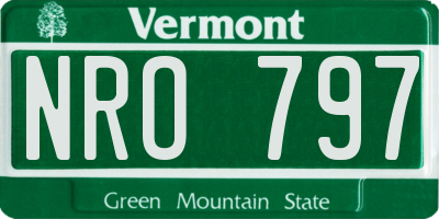 VT license plate NRO797