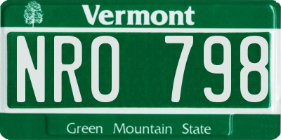 VT license plate NRO798