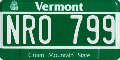VT license plate NRO799