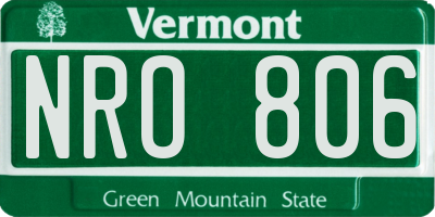 VT license plate NRO806