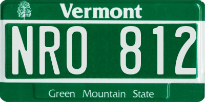 VT license plate NRO812