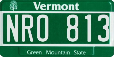 VT license plate NRO813