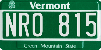 VT license plate NRO815