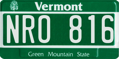 VT license plate NRO816