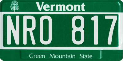 VT license plate NRO817