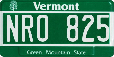 VT license plate NRO825