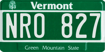 VT license plate NRO827