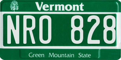 VT license plate NRO828