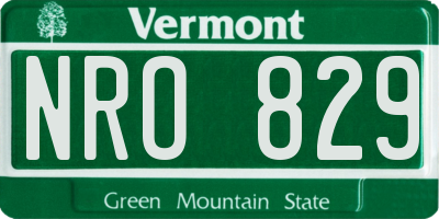 VT license plate NRO829