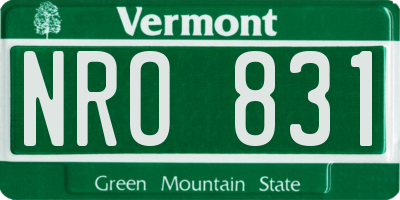 VT license plate NRO831