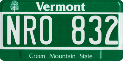 VT license plate NRO832