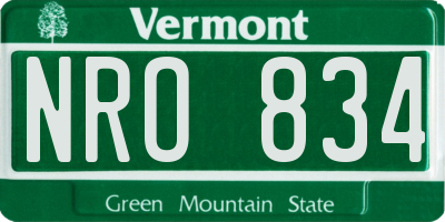 VT license plate NRO834