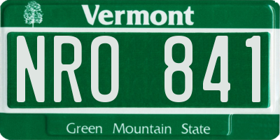 VT license plate NRO841