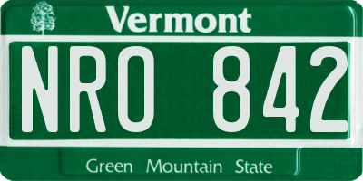 VT license plate NRO842