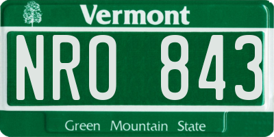 VT license plate NRO843