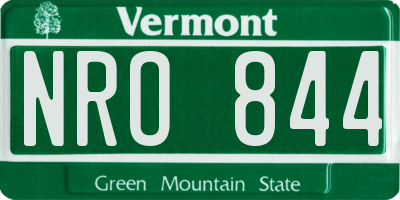 VT license plate NRO844