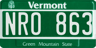 VT license plate NRO863