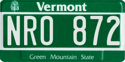 VT license plate NRO872
