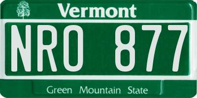 VT license plate NRO877