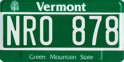 VT license plate NRO878