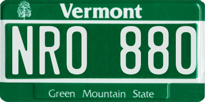 VT license plate NRO880