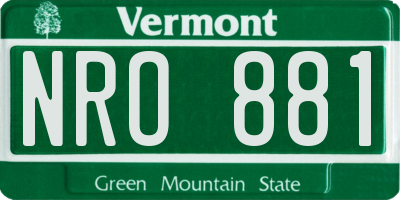 VT license plate NRO881