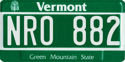 VT license plate NRO882