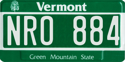 VT license plate NRO884